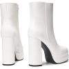 DREAM PAIRS Women’s Platform Gogo Ankle Boots High Chunky Heels Square Toe Comfort Party Dress Booties Shoes for Women(White)