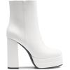 DREAM PAIRS Women’s Platform Gogo Ankle Boots High Chunky Heels Square Toe Comfort Party Dress Booties Shoes for Women(White)