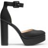 DREAM PAIRS Women’s Platform High Chunky Heels Closed Toe Block Ankle Strap Dress Buckle Round Toe Wedding Party Comfortable Pumps Shoes(Black-pu)