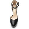 DREAM PAIRS Women’s Platform High Chunky Heels Closed Toe Block Ankle Strap Dress Buckle Round Toe Wedding Party Comfortable Pumps Shoes(Black-pu)