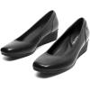 DREAM PAIRS Women’s Wedge Shoes Closed Toe Low Heel Pumps Comfotable Dress Shoes(Black-pu)