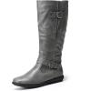 DREAM PAIRS Women’s Faux Fur-Lined Knee High Winter Boots Fall Tall Boots(Summit-wide-calf-grey)