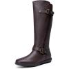 DREAM PAIRS Women’s Faux Fur-Lined Knee High Winter Boots Fall Tall Boots(Trace-wide-calf-brown)