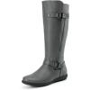 DREAM PAIRS Women’s Faux Fur-Lined Knee High Winter Boots Fall Tall Boots(Trace-wide-calf-grey)
