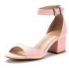 DREAM PAIRS Women’s Heeled Sandals, Chunky Heels, Open Toe Heels, Dressy Pumps Sandals(Pink Suede)