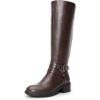 DREAM PAIRS Women’s Knee High Boots, Buckle Riding Boots(Brown-1)