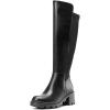 DREAM PAIRS Women’s Knee High Boots, Comfortable Platform Round Toe Stretch Boots for Women(Black)