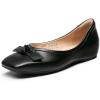 DREAM PAIRS Women’s Low Wedge Dressy Flats, Comfortable Square Toe Rhinestone Wedding Shoes(Black)