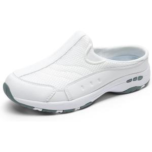 DREAM PAIRS Mules for Women Sneakers Slip on Shoes for Women Walking Shoes(White)