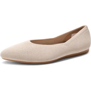 DREAM PAIRS Pointed Toe Flats for Women, Comfortable Dressy Knit Ballet Flats with Arch Support, Women’s Dress Shoes for Work Office Business Casual Travel(Nude)