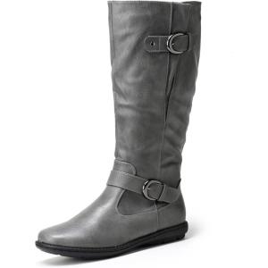 DREAM PAIRS Women’s Faux Fur-Lined Knee High Winter Boots Fall Tall Boots(Summit-wide-calf-grey)