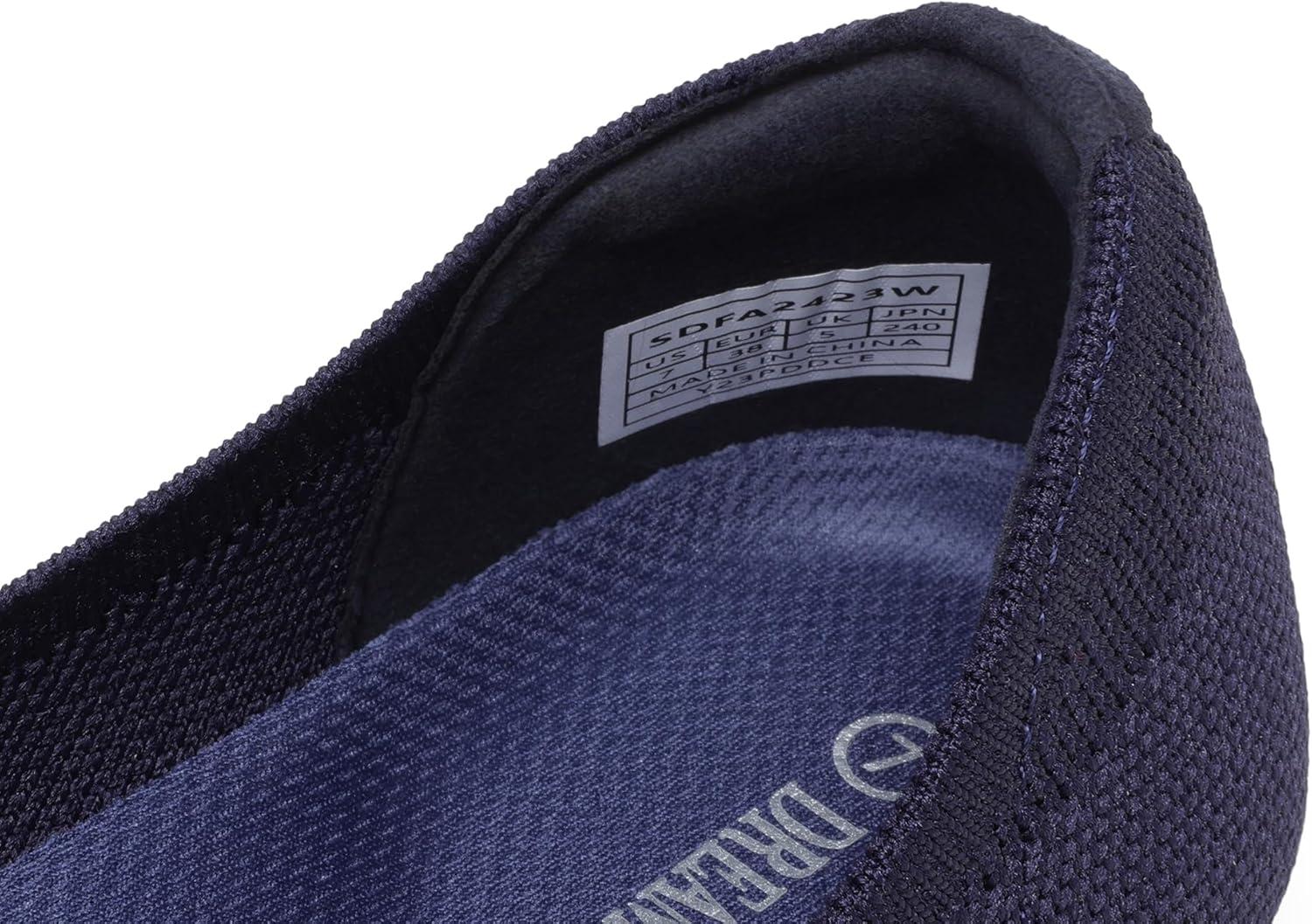 imageDREAM PAIRS Ballet Flats Shoes for Women Foldable Knit Womens Flats with Arch Support Comfortable Shoes for Women Dressy Casual Work OfficeNavy