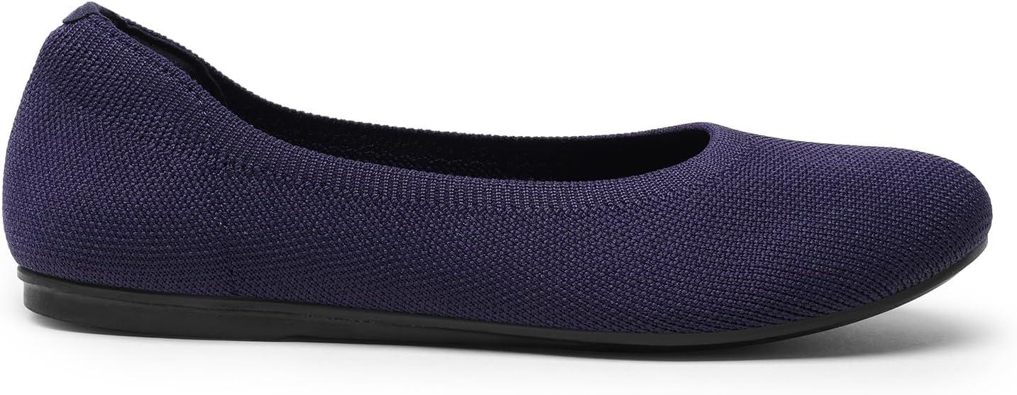 imageDREAM PAIRS Ballet Flats Shoes for Women Foldable Knit Womens Flats with Arch Support Comfortable Shoes for Women Dressy Casual Work OfficeNavy