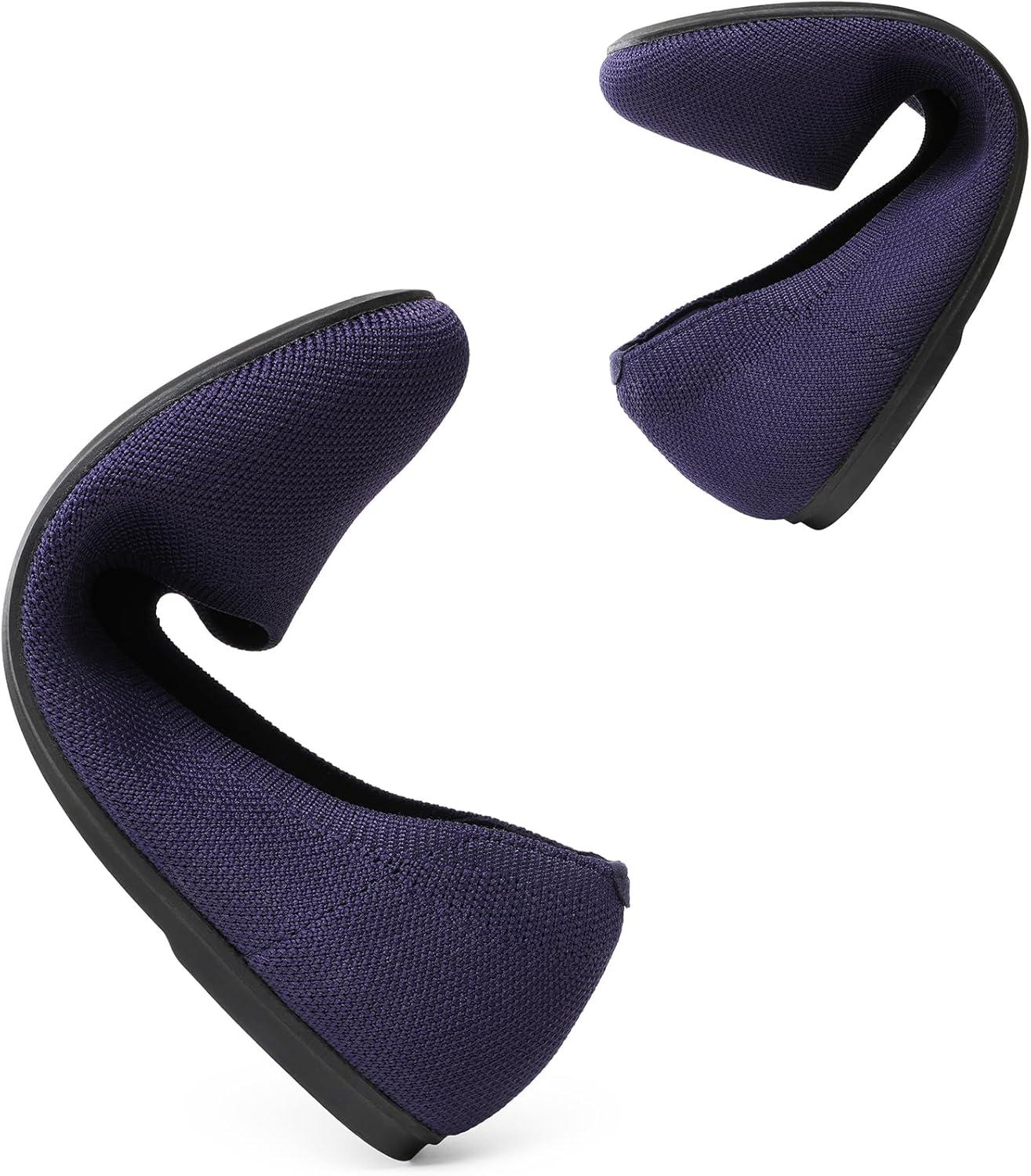 imageDREAM PAIRS Ballet Flats Shoes for Women Foldable Knit Womens Flats with Arch Support Comfortable Shoes for Women Dressy Casual Work OfficeNavy