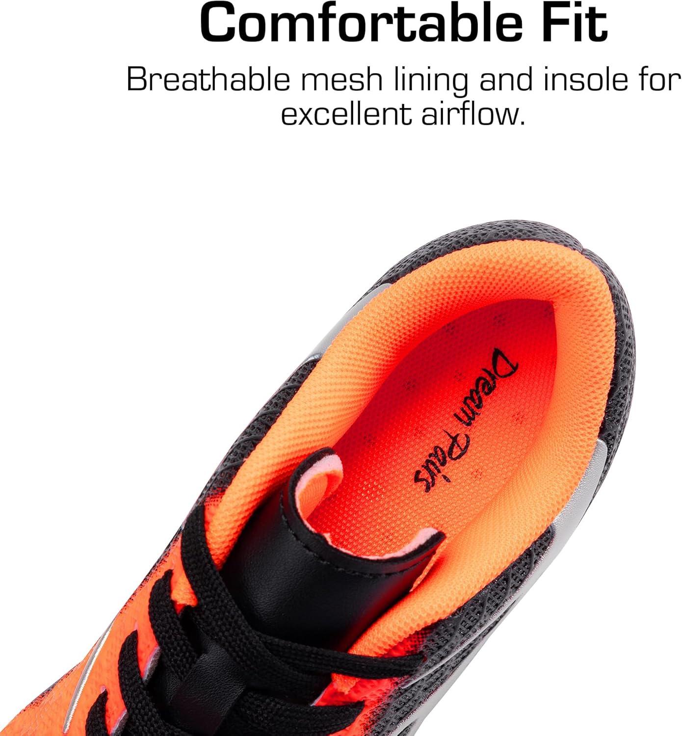 imageDREAM PAIRS Girls Boys Soccer Cleats Kids Firm Groud Football Toddler Youth Athletic Outdoor Training Shoes for LittleBig KidBlackOrange