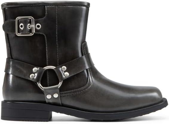 imageDREAM PAIRS Girls Combat Boots with Side Zipper Ankle Booties ShoesDark Grey