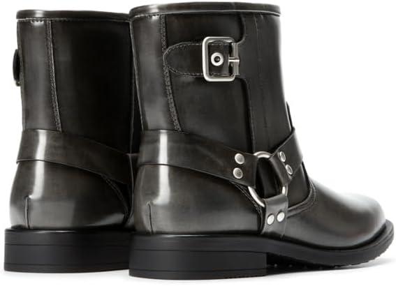 imageDREAM PAIRS Girls Combat Boots with Side Zipper Ankle Booties ShoesDark Grey