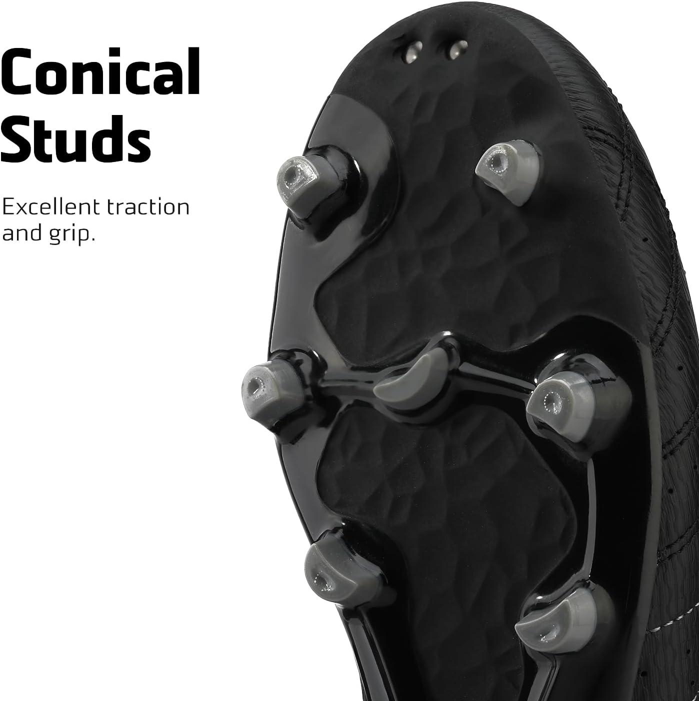 imageDREAM PAIRS Mens Sport Flexible Athletic Lace Up Light Weight Outdoor Cleats Football Soccer ShoesBlackGrey