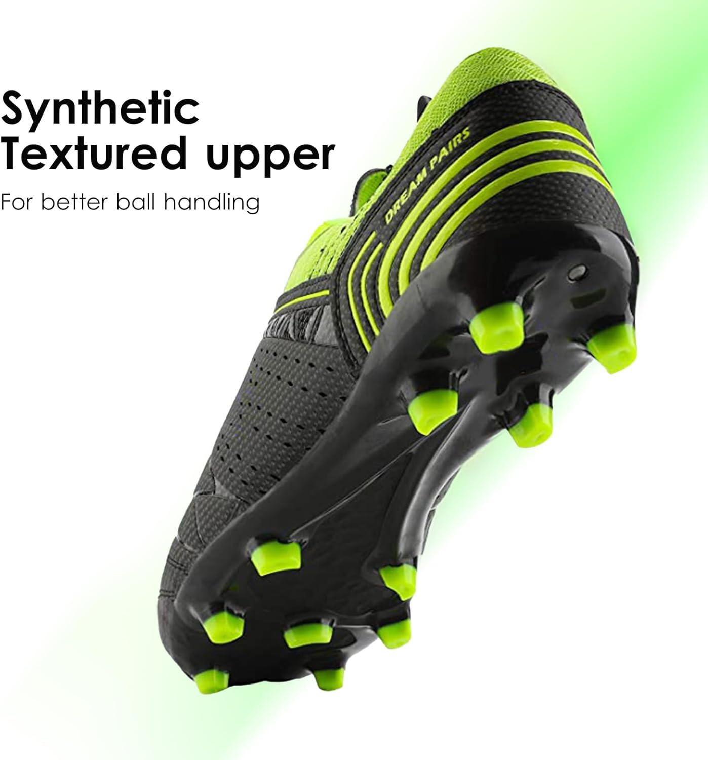 imageDREAM PAIRS Mens Sport Flexible Athletic Lace Up Light Weight Outdoor Cleats Football Soccer ShoesBlackNeonGreen