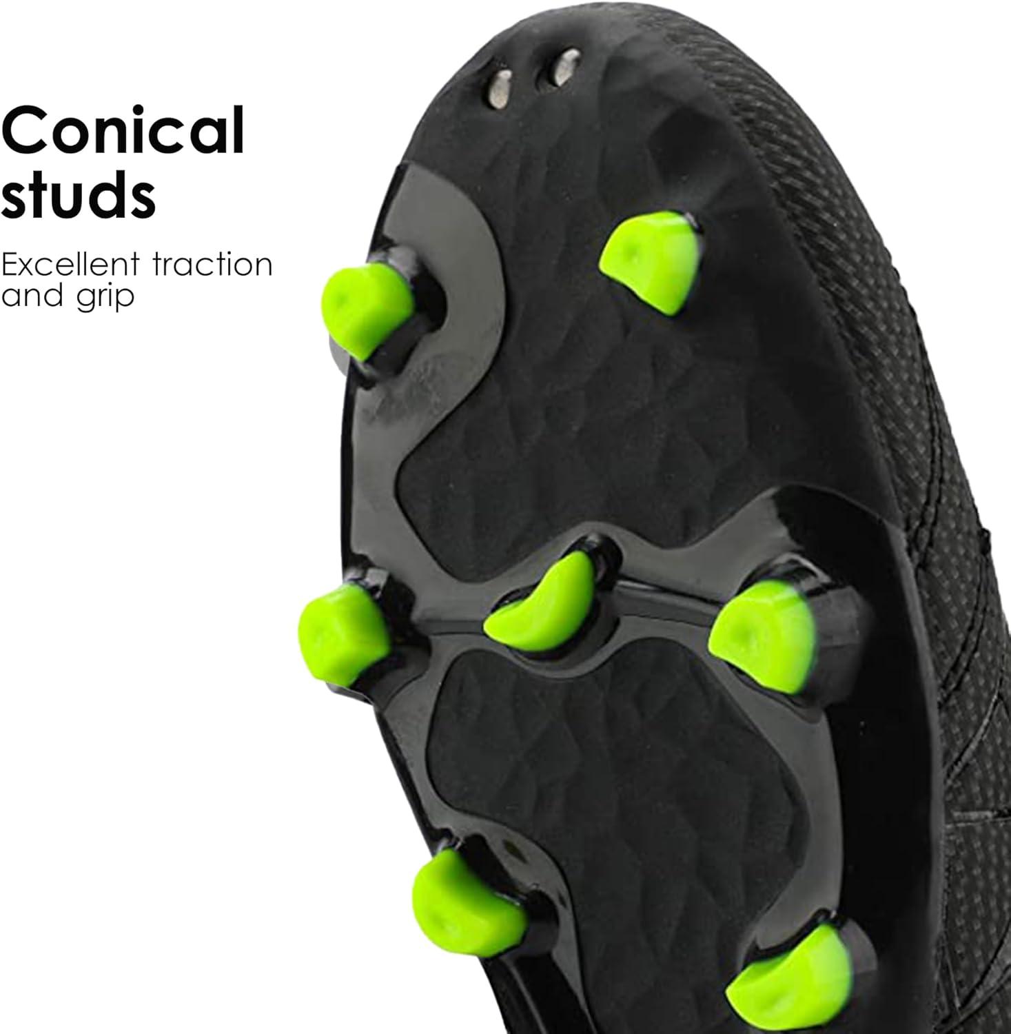 imageDREAM PAIRS Mens Sport Flexible Athletic Lace Up Light Weight Outdoor Cleats Football Soccer ShoesBlackNeonGreen