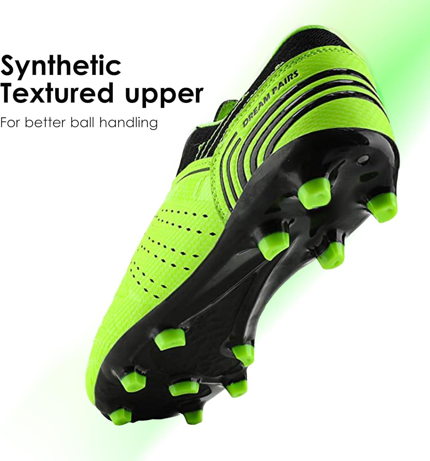 imageDREAM PAIRS Mens Sport Flexible Athletic Lace Up Light Weight Outdoor Cleats Football Soccer ShoesNeonGreenBlack