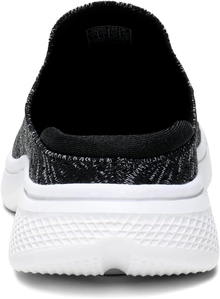 imageDREAM PAIRS Mules for Women Shoes Slip on Sneakers Knit Flats Lightweight Breathable Comfortable Walking ShoesBlackGrey