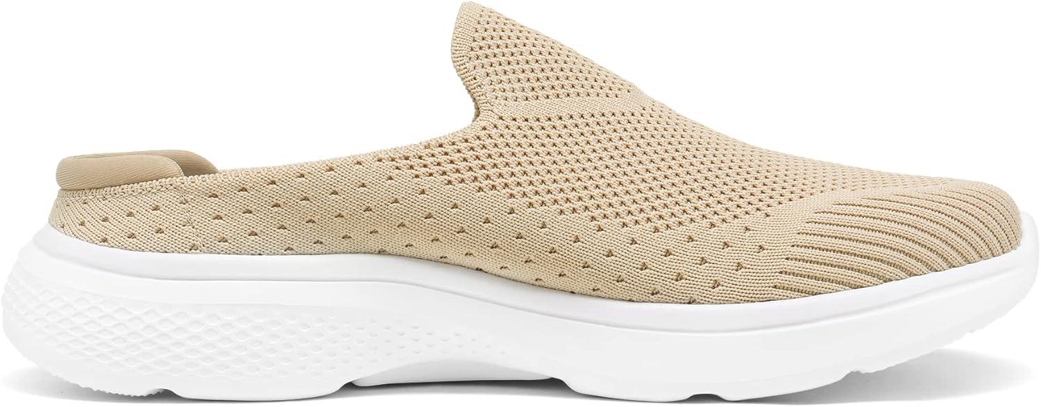 imageDREAM PAIRS Mules for Women Shoes Slip on Sneakers Knit Flats Lightweight Breathable Comfortable Walking ShoesNude