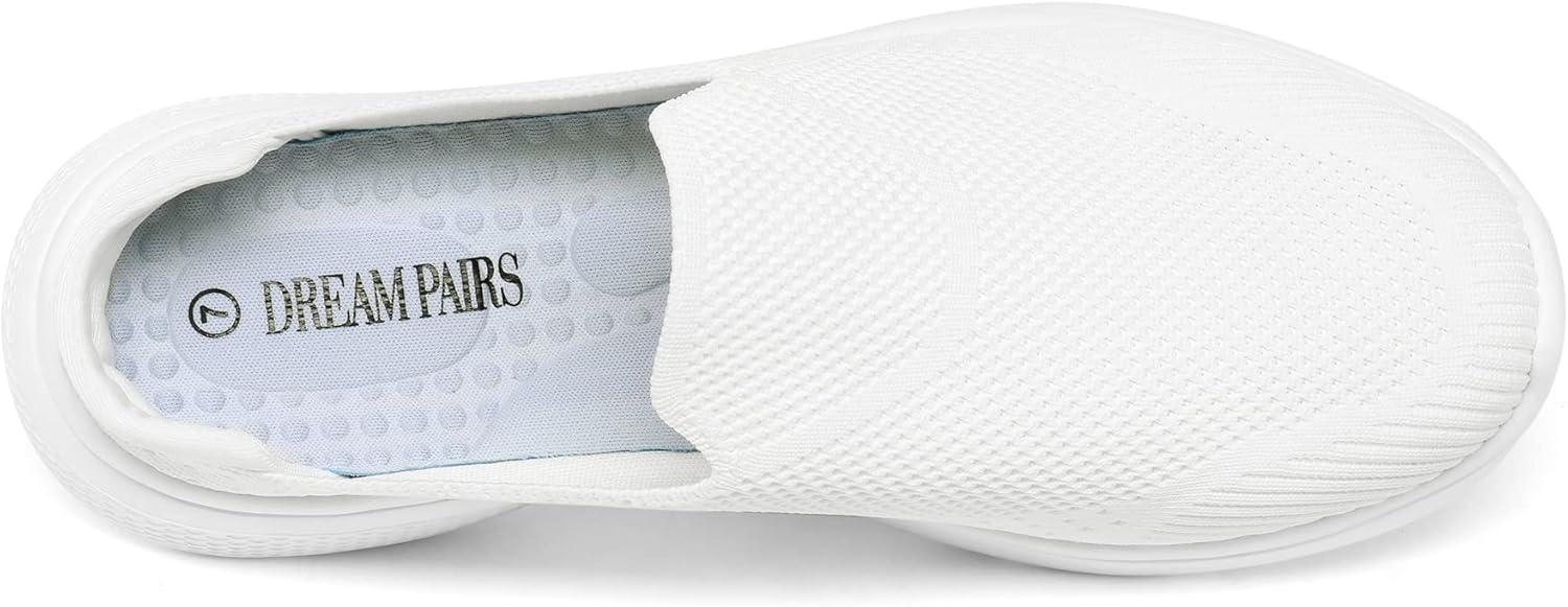 imageDREAM PAIRS Mules for Women Shoes Slip on Sneakers Knit Flats Lightweight Breathable Comfortable Walking ShoesWhite
