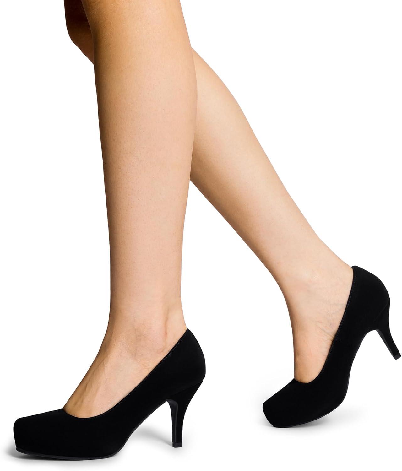 imageDREAM PAIRS Tiffany Womens Classic Elegant Versatile Low Stiletto Heel Dress Platform Pumps ShoesBlackNubuck