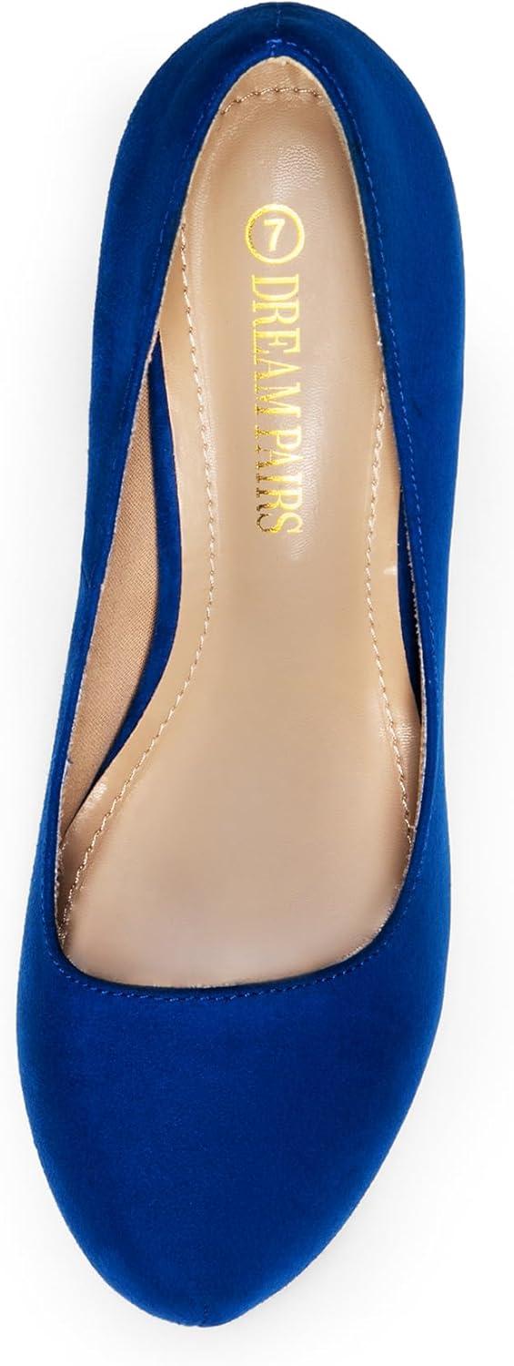 imageDREAM PAIRS Tiffany Womens Classic Elegant Versatile Low Stiletto Heel Dress Platform Pumps ShoesRoyalBlue