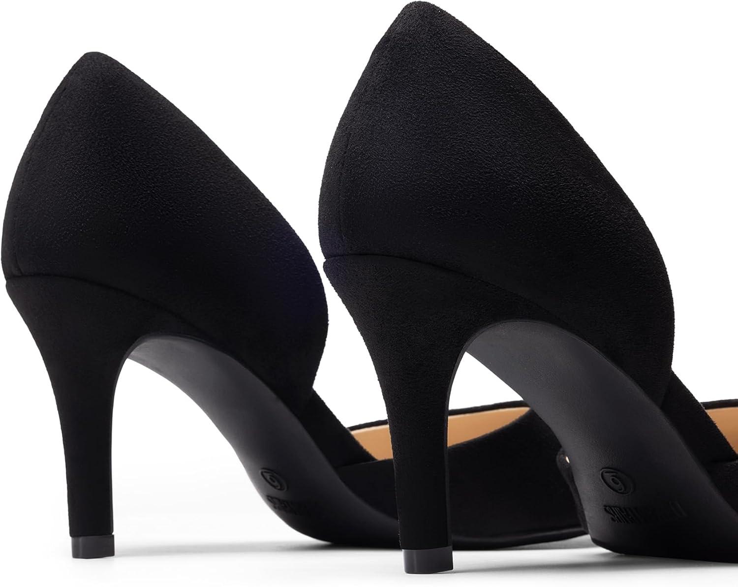 imageDREAM PAIRS Womens High Heel Closed Toe Dress Shoes Pumps Elegant Stiletto DOrsay Slip OnBlacksuede