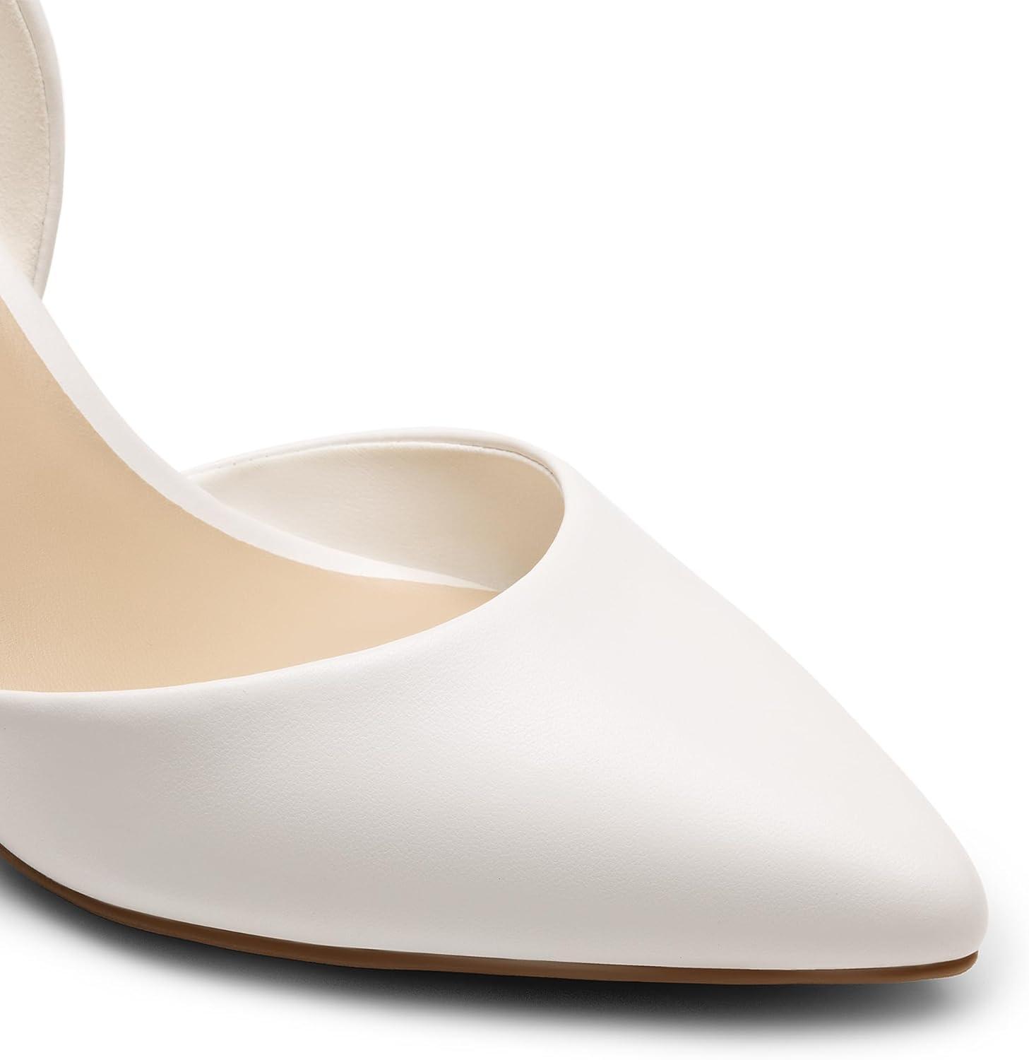 imageDREAM PAIRS Womens High Heel Closed Toe Dress Shoes Pumps Elegant Stiletto DOrsay Slip OnWhitepu