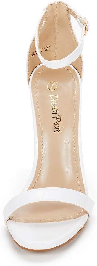 imageDREAM PAIRS Womens High Heels Flower Ankle Strap Stilettos Round Open Toe Dressy Sexy SandalsWhitePat