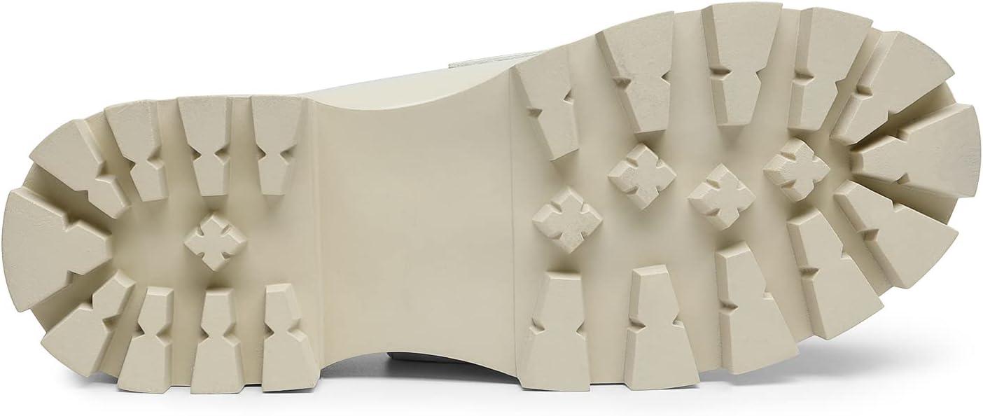 imageDREAM PAIRS Womens Loafers Lug Sole Slip On Platform Chunky Penny Loafers for Women Dressy and Work Business Casual Shoes for WomenBeigepat