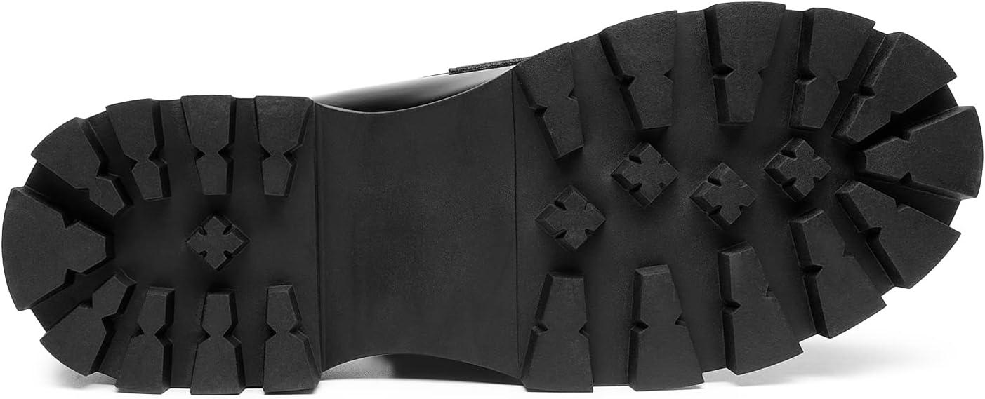 imageDREAM PAIRS Womens Loafers Lug Sole Slip On Platform Chunky Penny Loafers for Women Dressy and Work Business Casual Shoes for WomenBlackpat