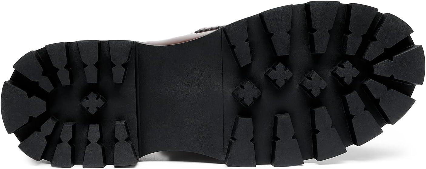 imageDREAM PAIRS Womens Loafers Lug Sole Slip On Platform Chunky Penny Loafers for Women Dressy and Work Business Casual Shoes for WomenBrownpat