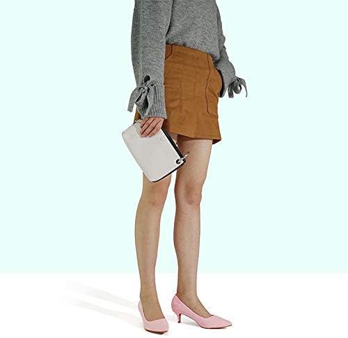 imageDREAM PAIRS Womens Pumps Kitten Heel Pointed Toe Shoes for Women Comfortable Office Work Dress ShoesPinkSuede