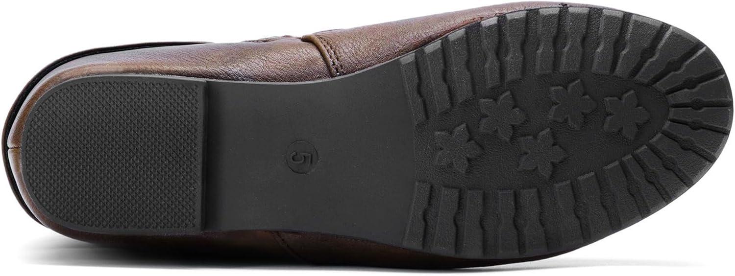 imageDREAM PAIRS Womens Wide Calf Knee High Boots Furlined Low Hidden Wedge BootsBrown