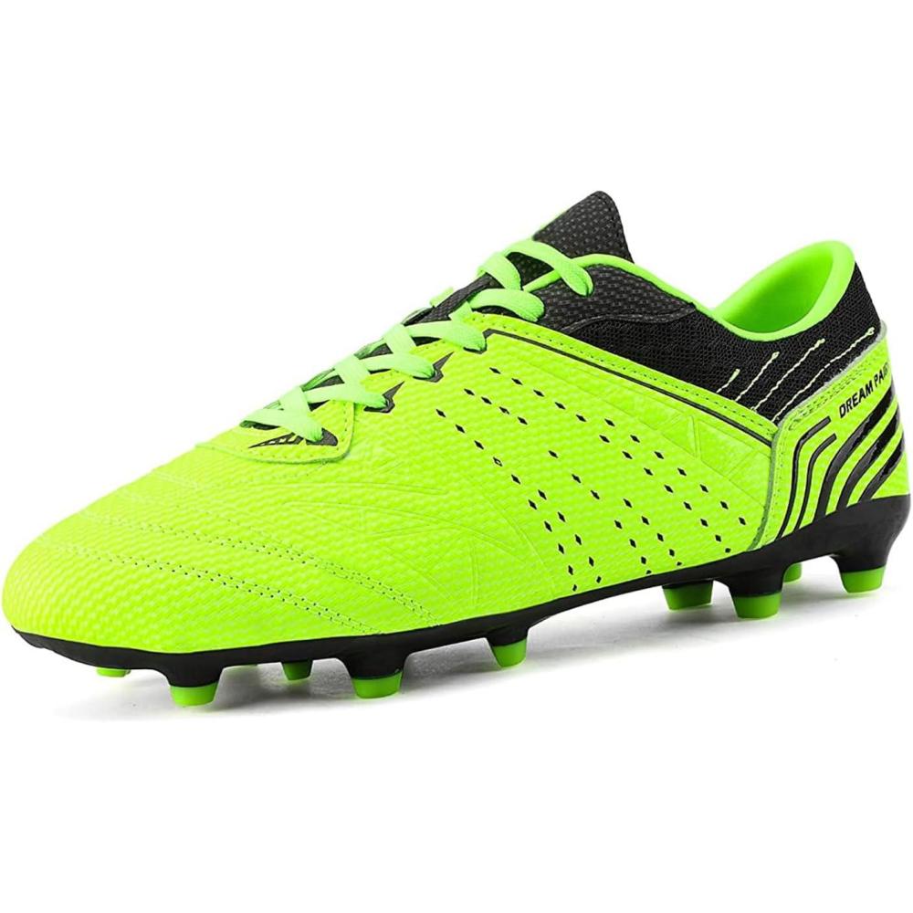 imageDREAM PAIRS Mens Sport Flexible Athletic Lace Up Light Weight Outdoor Cleats Football Soccer ShoesNeonGreenBlack
