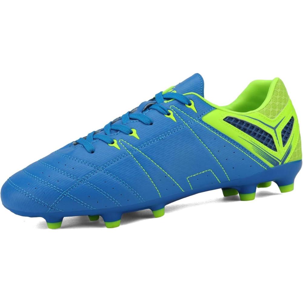 imageDREAM PAIRS Mens Sport Flexible Athletic Lace Up Light Weight Outdoor Cleats Football Soccer ShoesRoyalLemonGreen