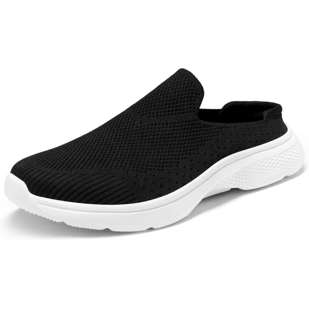 imageDREAM PAIRS Mules for Women Shoes Slip on Sneakers Knit Flats Lightweight Breathable Comfortable Walking ShoesBlack