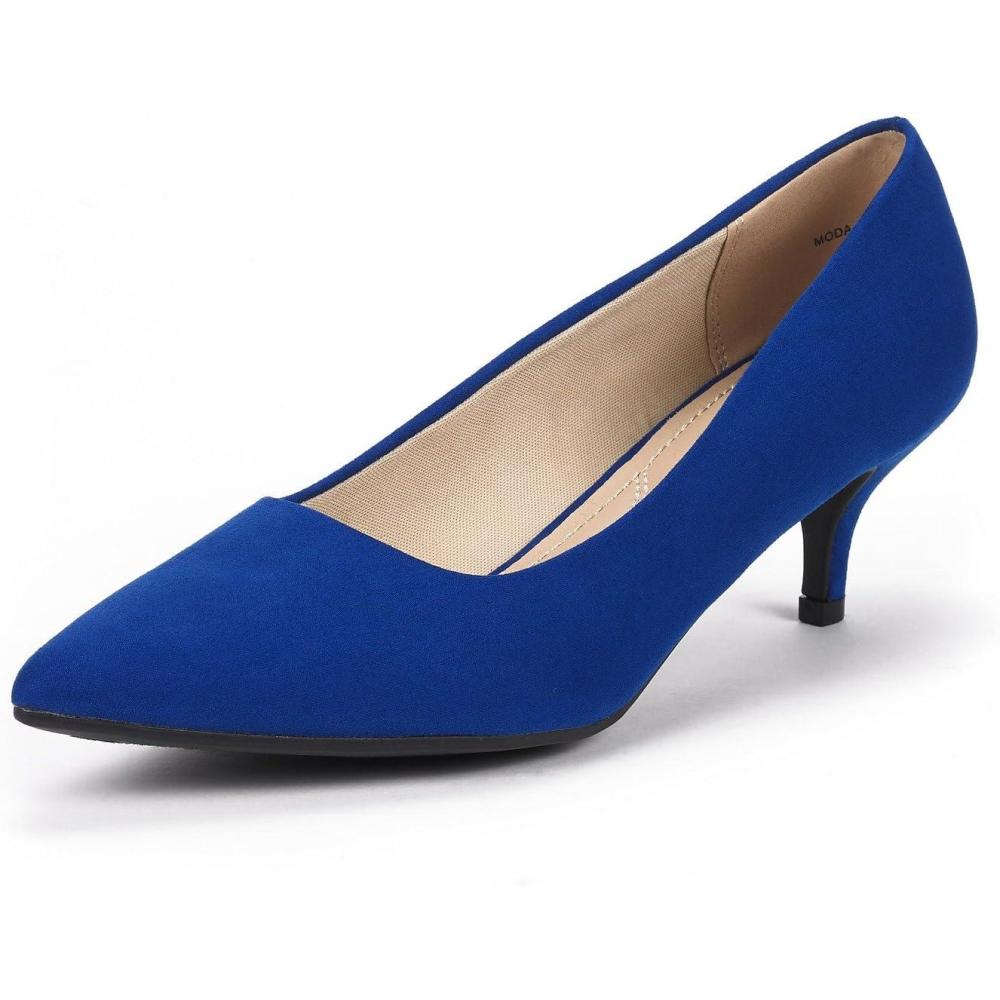 imageDREAM PAIRS Womens Pumps Kitten Heel Pointed Toe Shoes for Women Comfortable Office Work Dress ShoesRoyalBlue