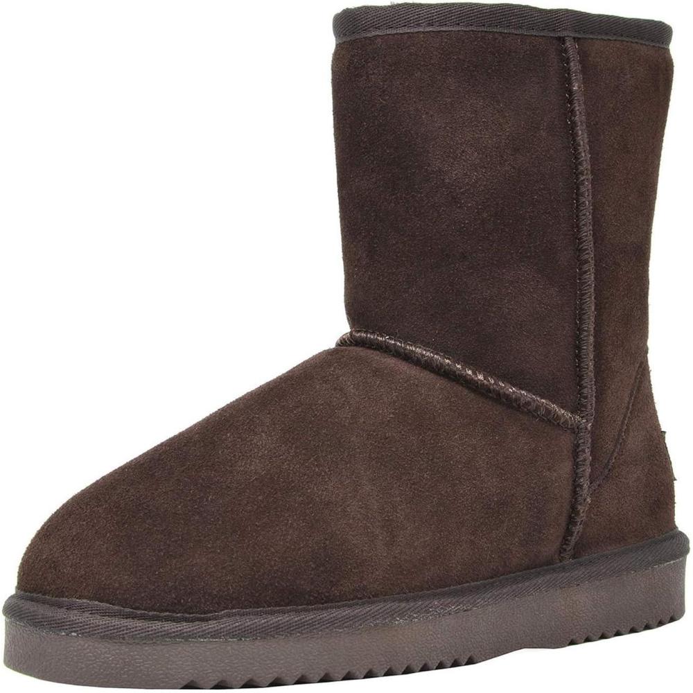imageDREAM PAIRS Womens ShortyNew Mid Calf Winter Snow BootsBrownclassic