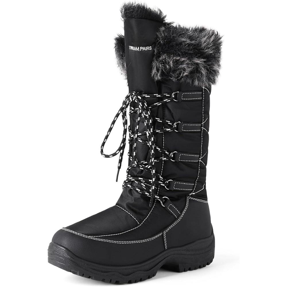 imageDREAM PAIRS Womens Warm Faux Fur Lined MidCalf Winter Snow BootsMaineBlack