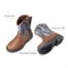 DREAM PAIRS Boys Girls Cowboy Boots Kids Western Riding Mid Calf Boots with Side Zipper (Toddler/Little Kid/Big Kid)(Brown/Camo)