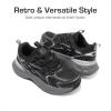 DREAM PAIRS Boys Girls Kids Sneakers Tennis Running Shoes Lace-up Unisex LilLegends Lightweight Breathable Walking Shoes(Black)