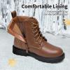 DREAM PAIRS Boys Girls Side Zipper Combat Ankle Boots(Toddler/Little Kid(Brown/Pu)