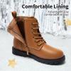 DREAM PAIRS Boys Girls Side Zipper Combat Ankle Boots(Toddler/Little Kid(Camel)