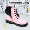 DREAM PAIRS Boys Girls Side Zipper Combat Ankle Boots(Toddler/Little Kid(Pink)
