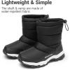 DREAM PAIRS Boys Girls Snow Boots Lightweight Slip Resistant Mid Calf Winter Shoes for Little/Big Kid(Black)